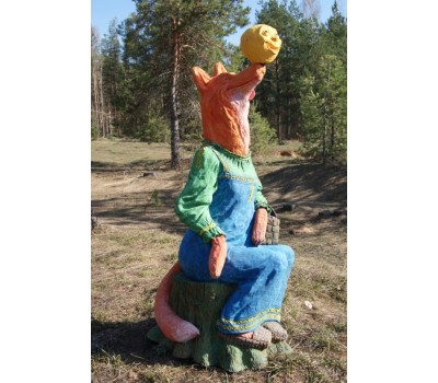 Садовая скульптура "Лиса с колобком" FS-047