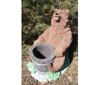 Садовая скульптура-Цветник "Медведь с колодой" FS-072